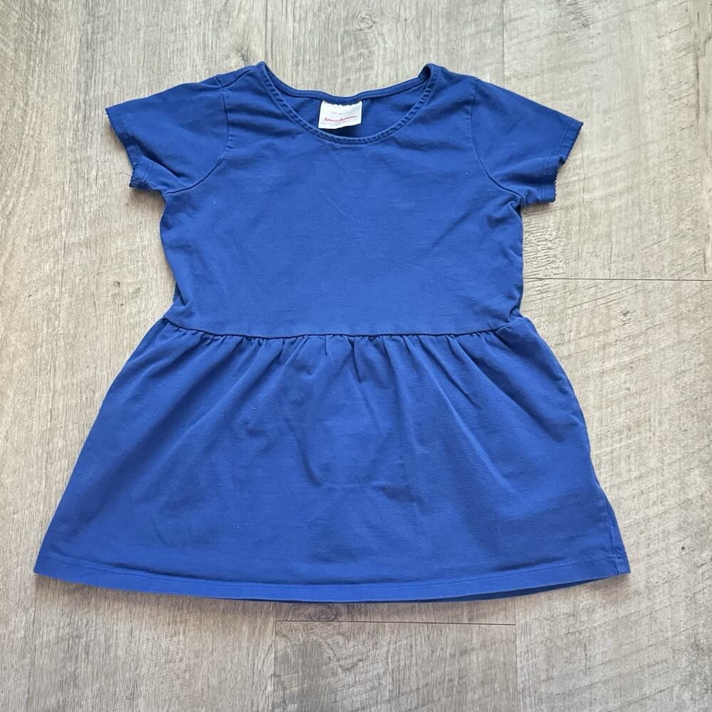 Hanna Andersson Girls Blue Flowy Fit Top Size 8 100% Cotton